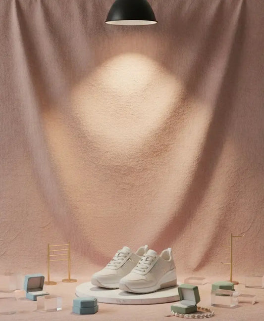 Léonie Beige Luxe Sneakers Nordlyre