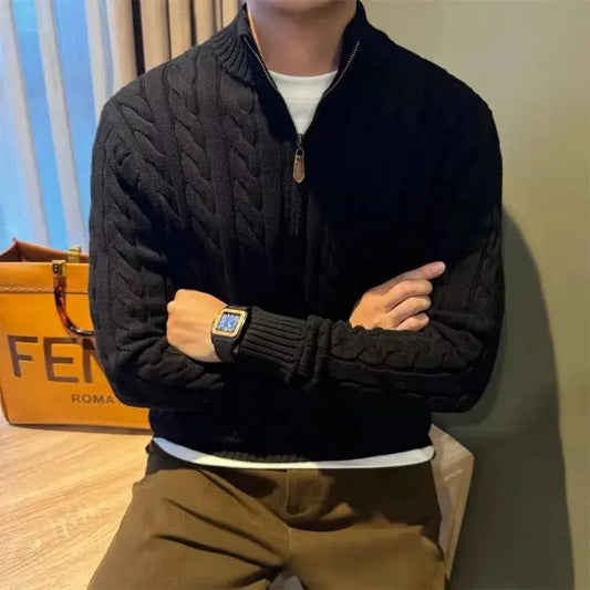 Heren Gebreide Trui met Halve Rits Nordlyre