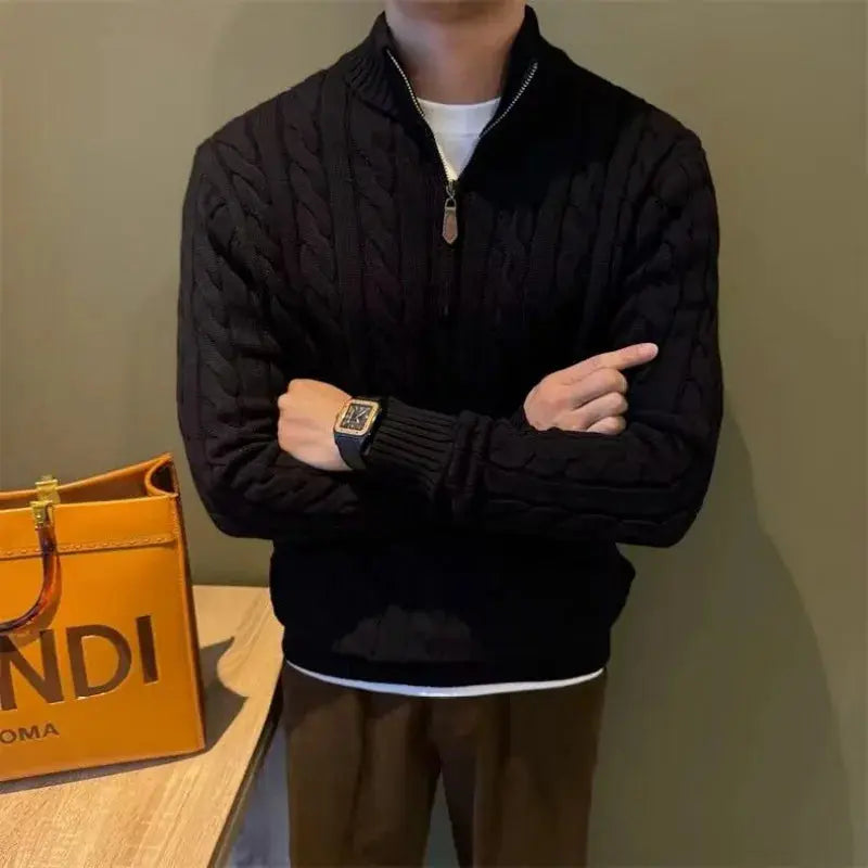 Heren Gebreide Trui met Halve Rits Nordlyre